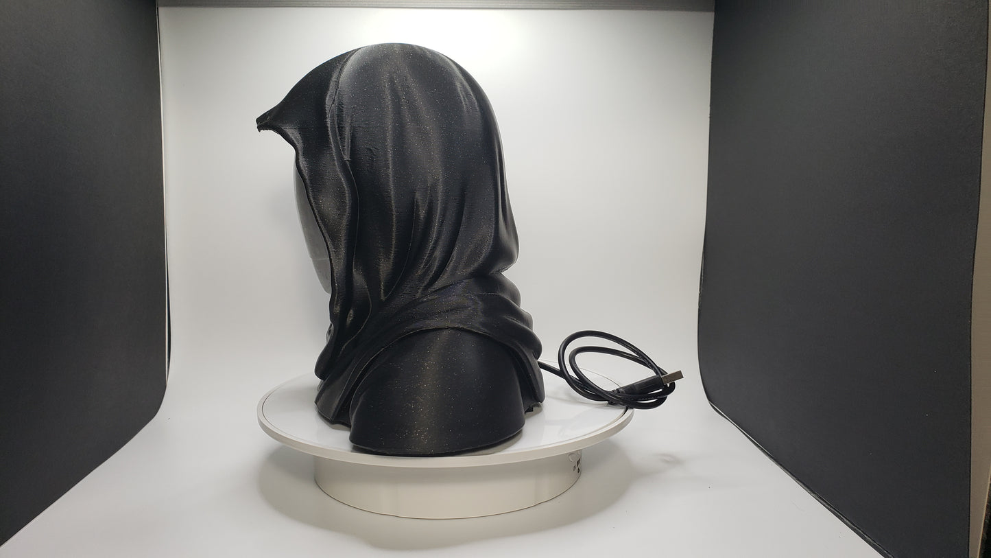 Hooded Faceless Watcher – Desk Figurine - Decor - LED Lighting & Remote Control