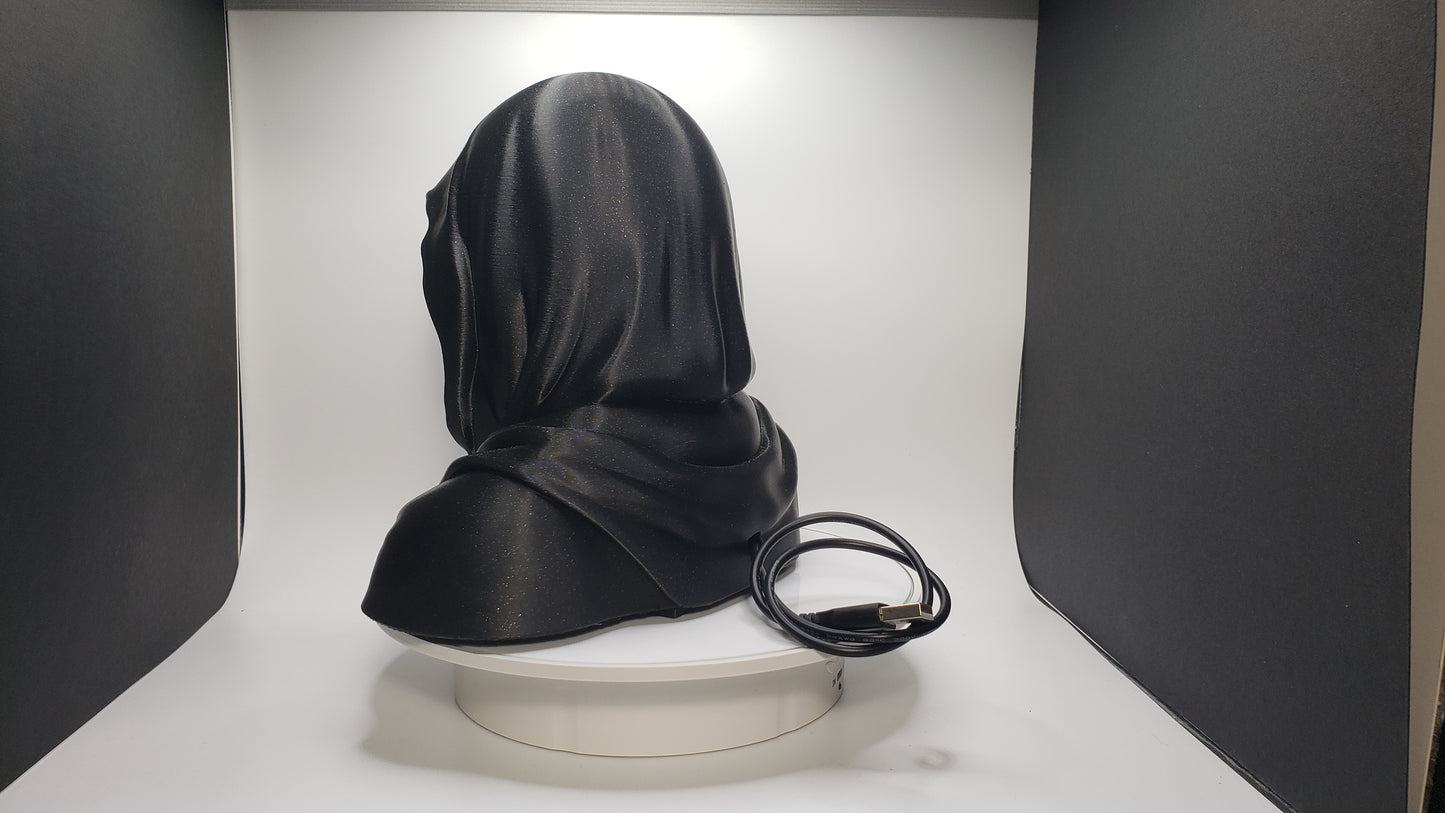 Hooded Faceless Watcher – Desk Figurine - Decor - LED Lighting & Remote Control