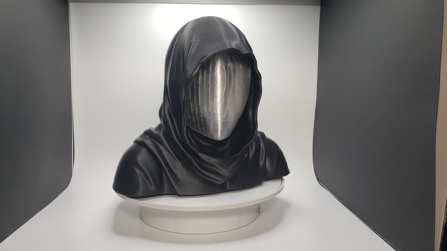 Hooded Faceless Watcher – Desk Figurine - Decor - LED Lighting & Remote Control