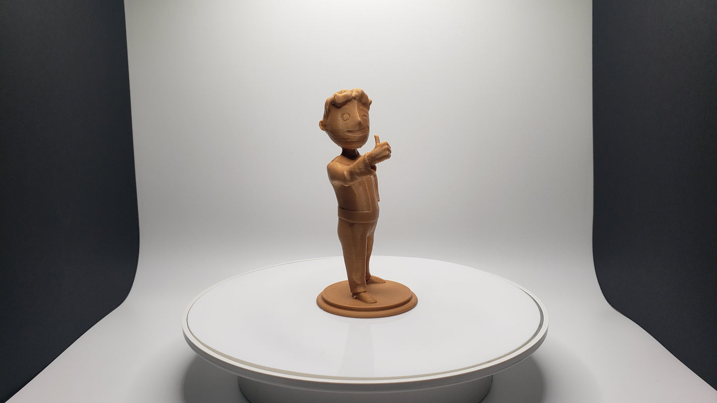 Golden Fallout Vault Boy Statue