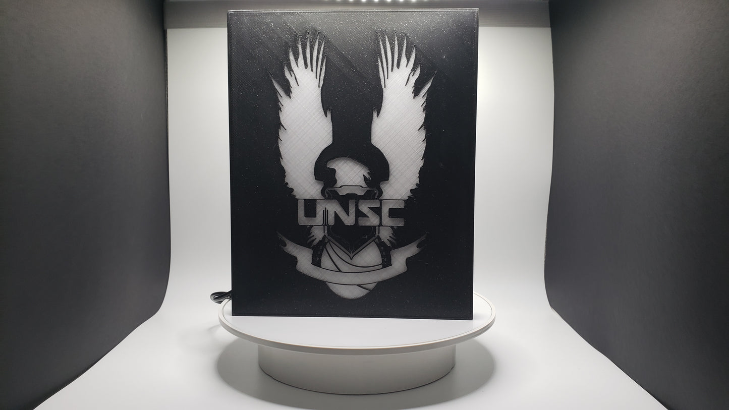 Original Design, Halo UNSC LED Illuminated Lightbox - Wall Art