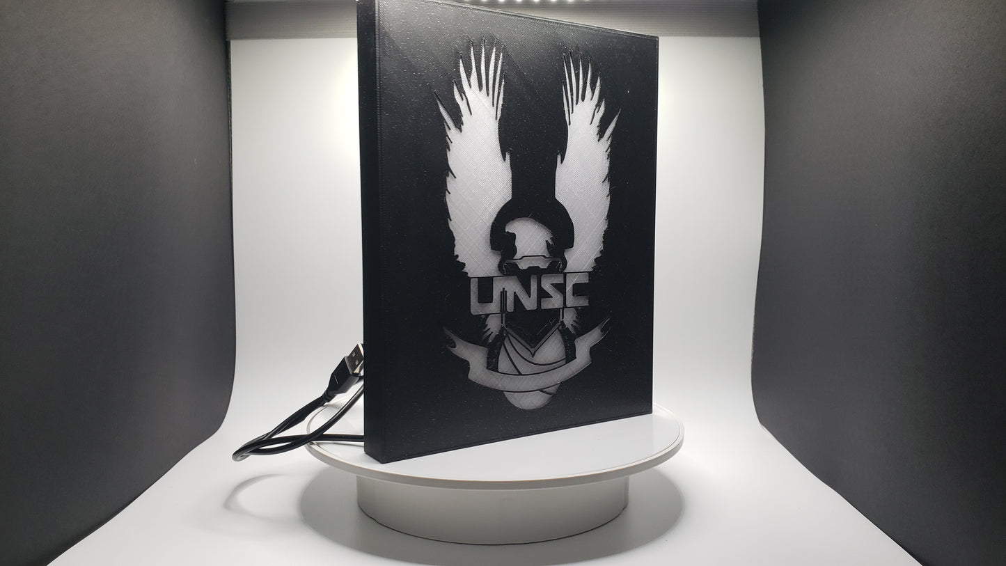 Original Design, Halo UNSC LED Illuminated Lightbox - Wall Art