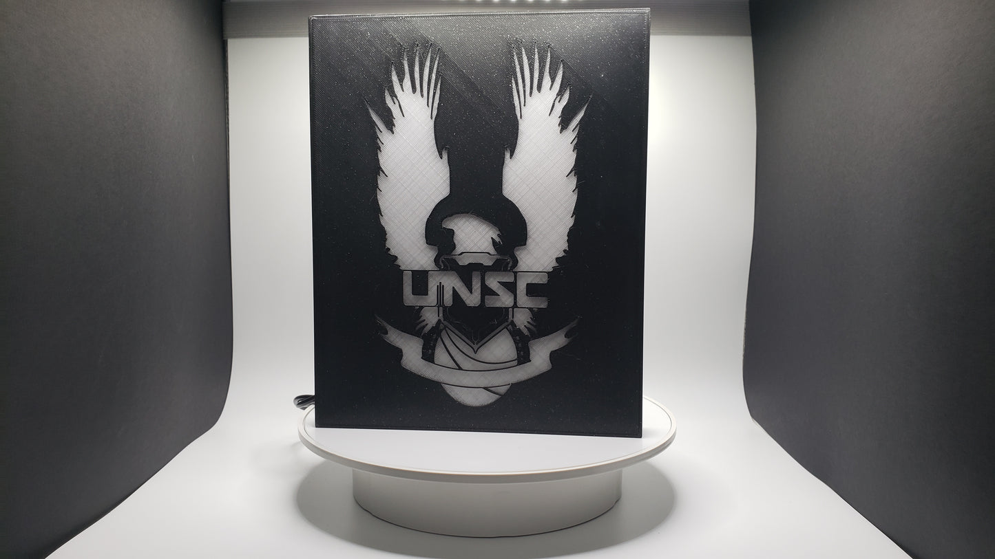 Original Design, Halo UNSC LED Illuminated Lightbox - Wall Art