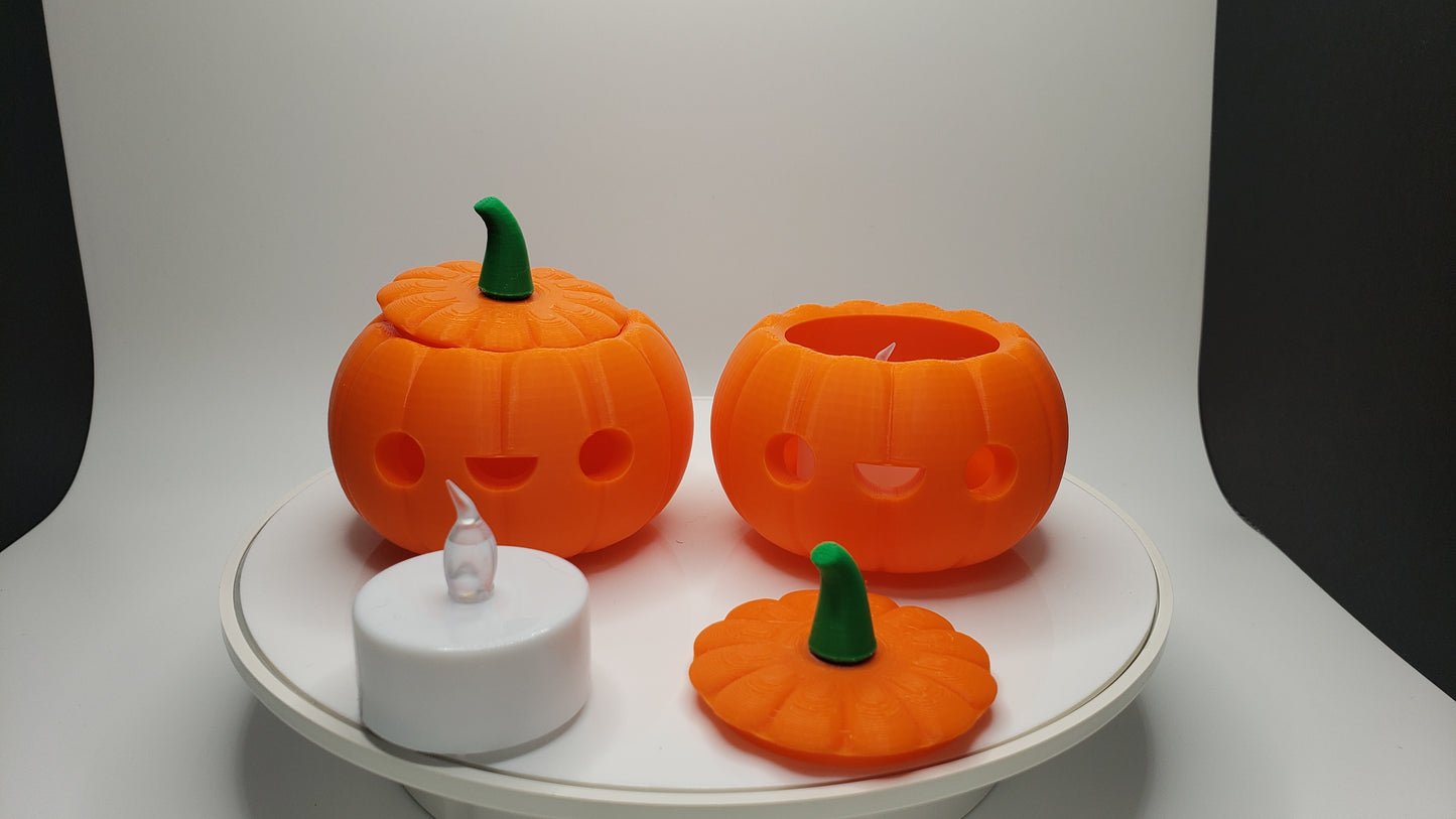 Cute Jack-O-Lantern Set - Halloween Decor - LED Illuminated