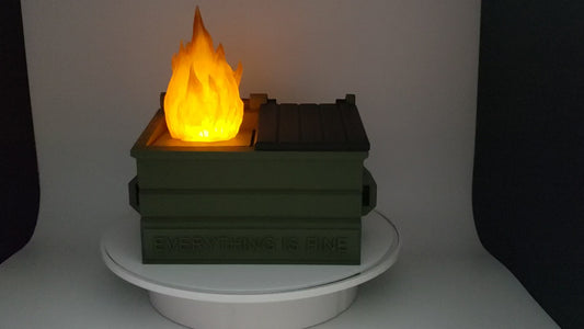 Flickering Dumpster Fire - LED Illuminated