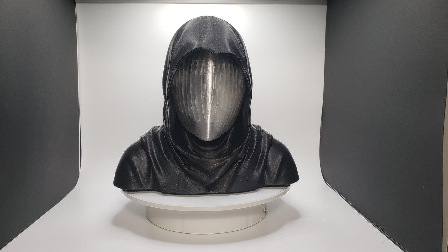 Hooded Faceless Watcher – Desk Figurine - Decor - LED Lighting & Remote Control