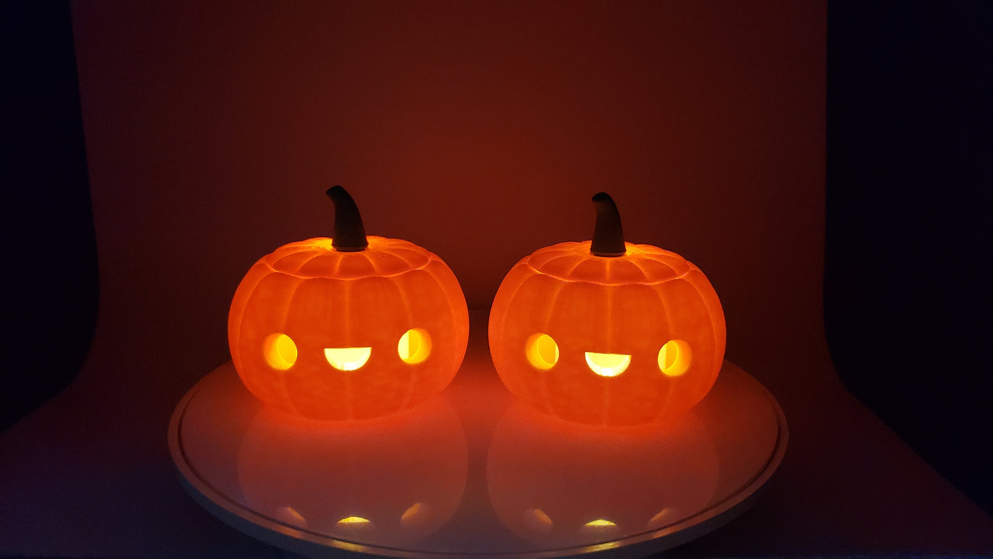 Cute Jack-O-Lantern Set - Halloween Decor - LED Illuminated